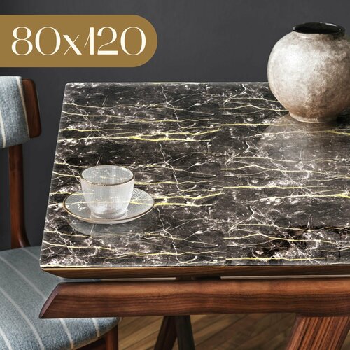 Скатерть на стол силиконовая гибкое жидкое стекло 80x120 см