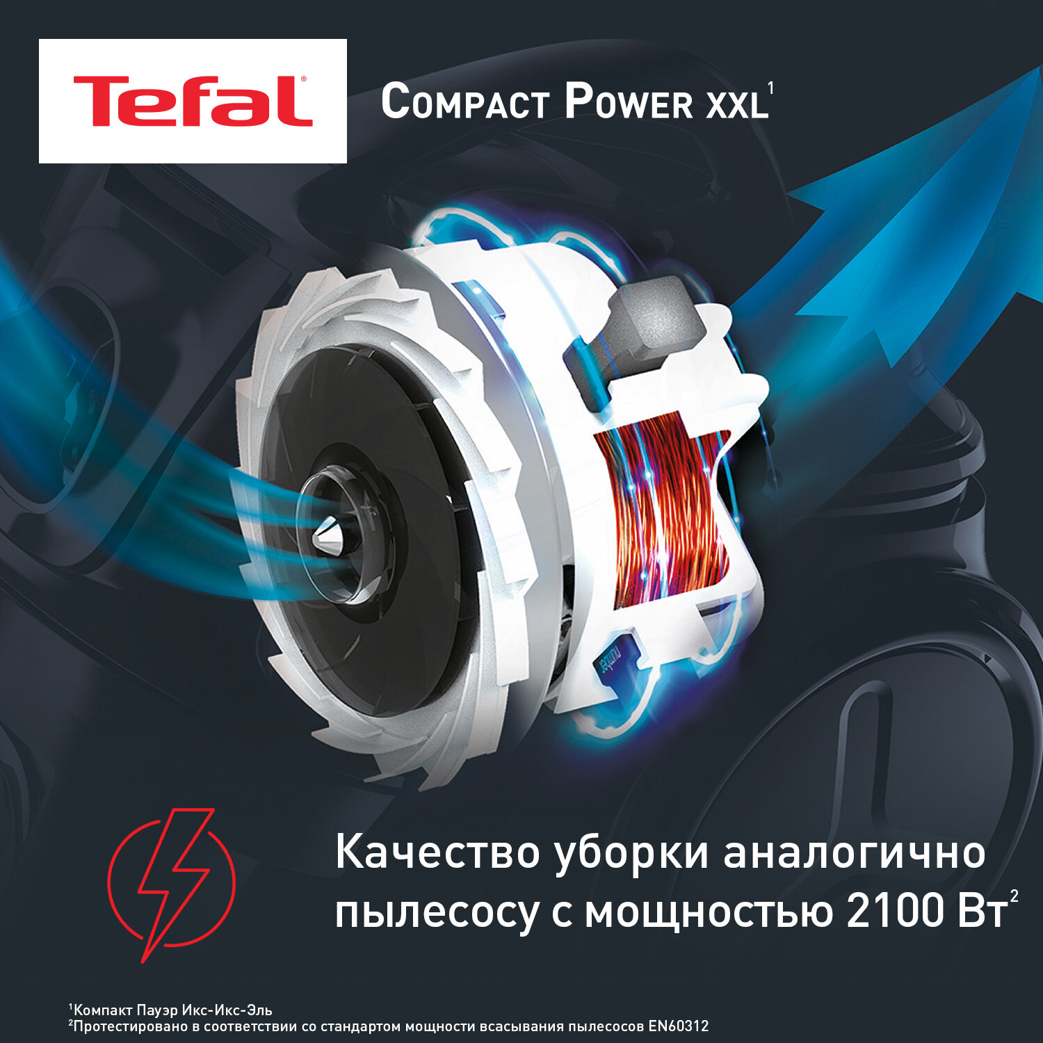 Пылесос для дома Tefal Swift Power Cyclonic TW4826EA с контейнером, серый
