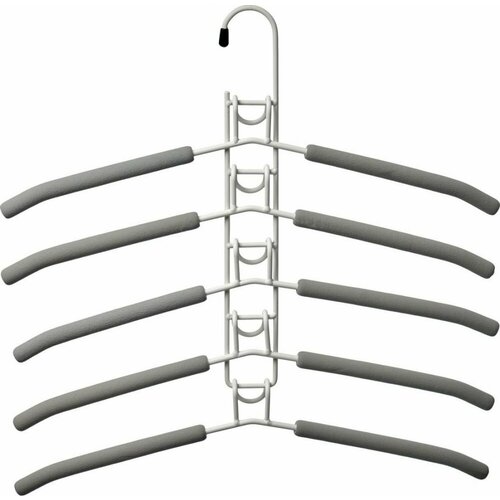 Вешалка-трансформер для одежды 5 в 1 38x40 гинго металл пена серая Bradex TD 0723 1233₽