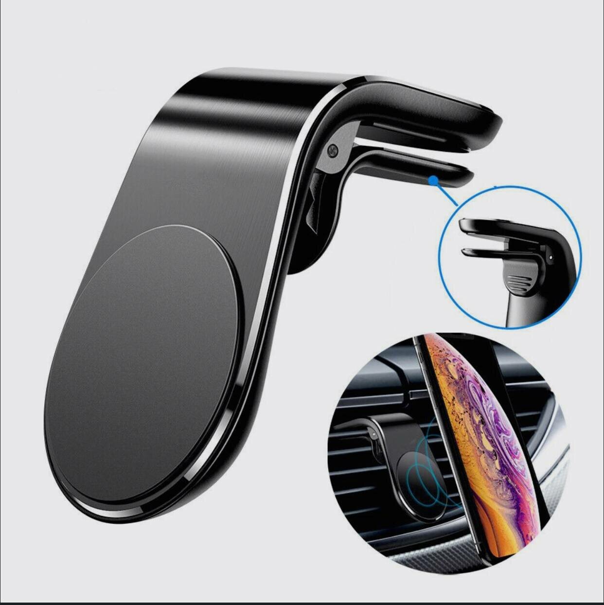 Автомобильный держатель JBH F3/Магнитный держатель для телефона, на воздуховод/Автодержатель для смартфона, с креплением на зажиме/Автомобильный держатель на дефлектор, для мобильных устройств