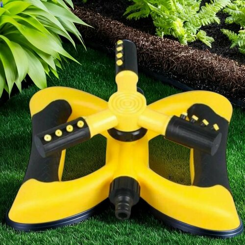 Дождеватель садовый / разбрызгиватель для полива огорода / кустов / цветов / 12 форсунок поворотный / Поливалка для газона в деревню