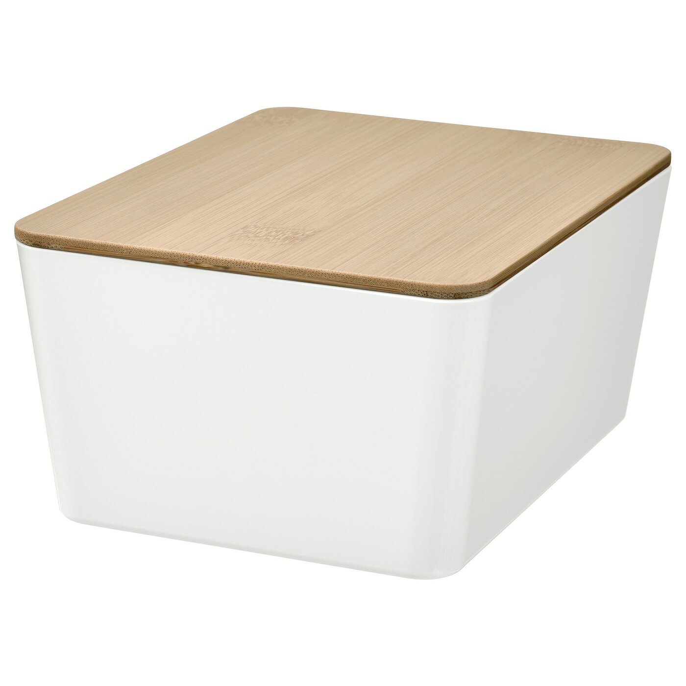 Коробка с крышкой KUGGIS , белая/бамбуковая, 13x18x8 см