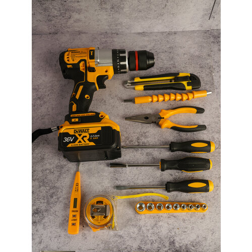 Шуруповерт ударный 36 V с набором инструментов 8800₽