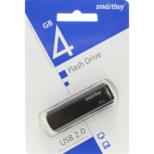 Флешка 4 ГБ USB Smartbuy CLUE Black