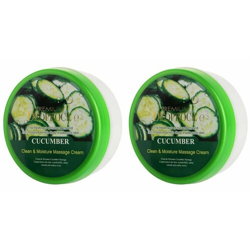 DEOPROCE Крем для тела массажный с экстрактом огурца PREMIUM DEOPROCE CLEAN & MOISTURE CUCUMBER MASSAGE CREAM, 300 гр, 2 шт