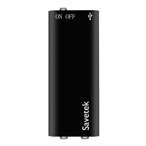 Мини диктофон Savetek VR307 (8Гб.) функция активации записи по датчику звука, высокочувствительный микрофон. черный матовый