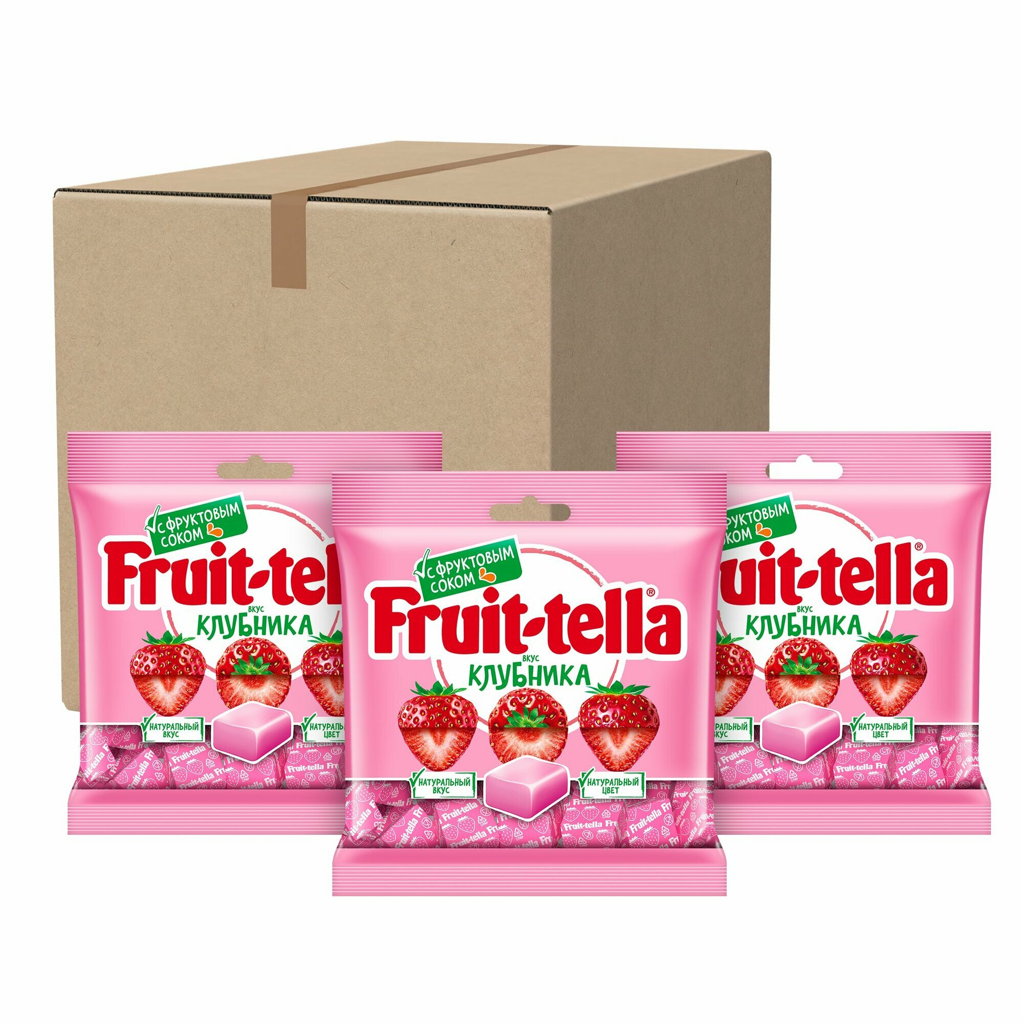 Жевательные конфеты Fruittella вкус Клубника, 24 шт по 70 г.