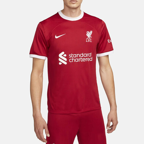 Футболка NIKE Футболка игровая домашняя Nike Liverpool сезон 2023/24, размер S, красный футболка игровая домашняя adidas manchester united сезон 2021 22 р р s красный