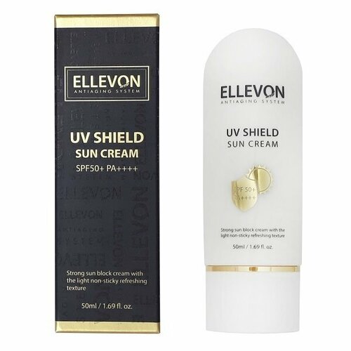 Солнцезащитный крем для лица Ellevon UV Shield Sun Cream SPF 50+, 50 мл