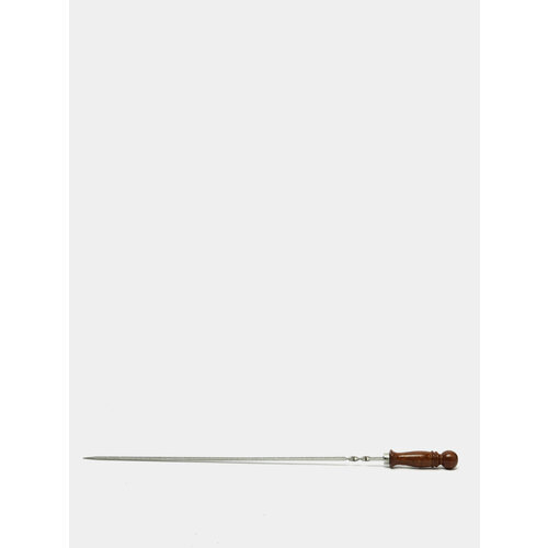 шампур узбекский с ручкой кольцом рабочая длина 40 см ширина 14 мм толщина 3 мм Шампур узбекский для шашлыка с деревянной ручкой, 50 см
