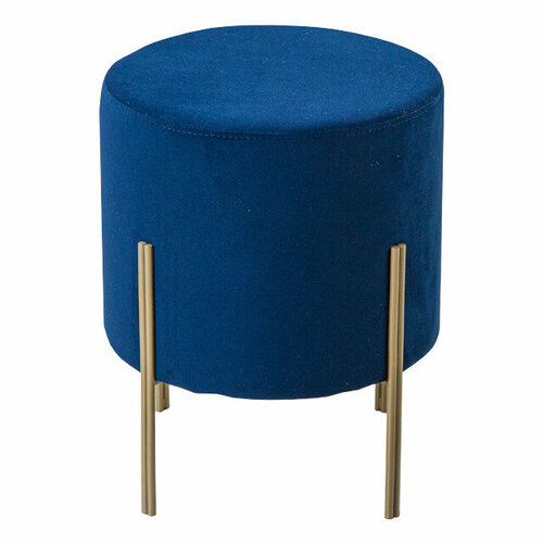 Пуф лу 345х345х415мм велюр синий 10557₽
