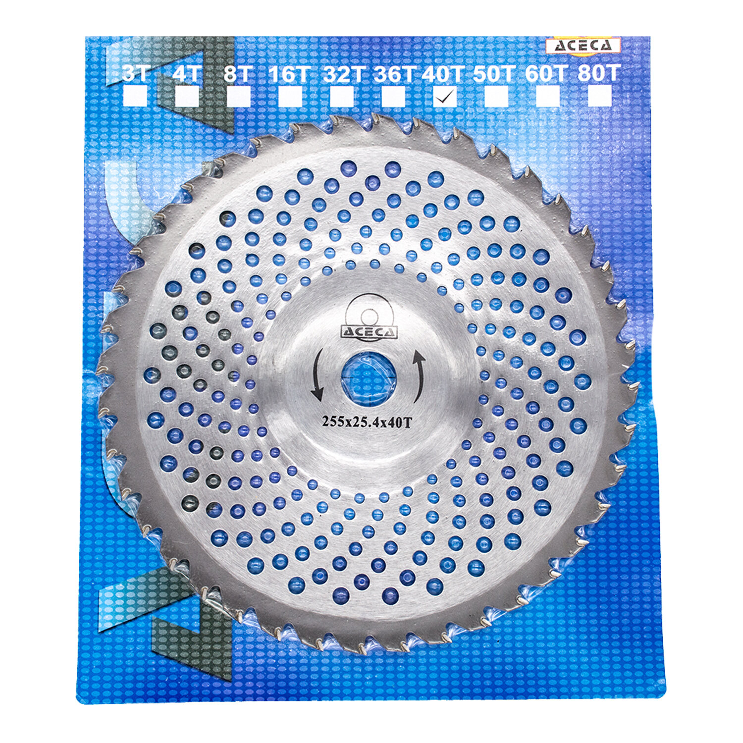 фото Диск/нож для триммера 255 х 25,4 х 40Т (40 зубьев, посадочный диаметр 25,4 мм, победитовые напайки)