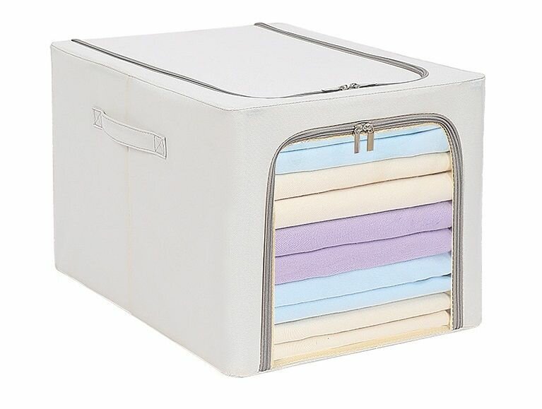 фото Кофр для хранения вещей прямоугольной формы, со стальным каркасом и жестким дном размерами 35х53х30см