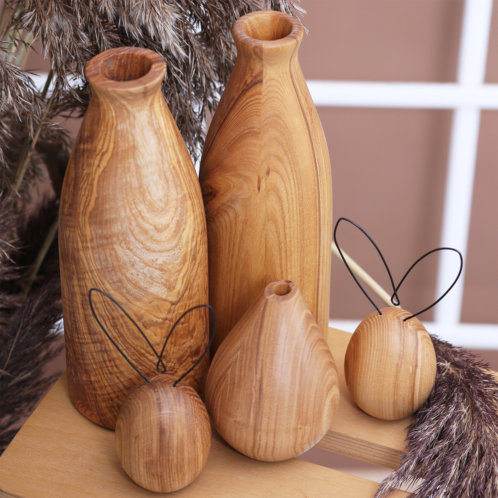 Ваза "Wood Bottle" ясень, высота 23 см