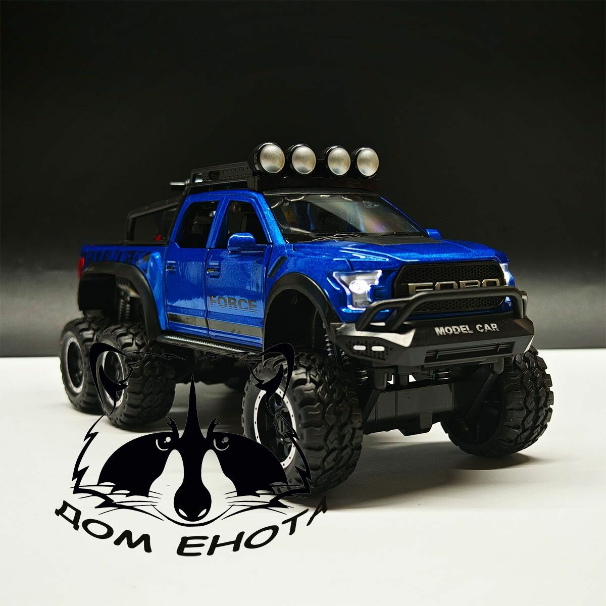 Машинка игрушечная Ford Raptor. Металлическая модель машина Форд Раптор синий 21см. Инерционная игрушка 1:24