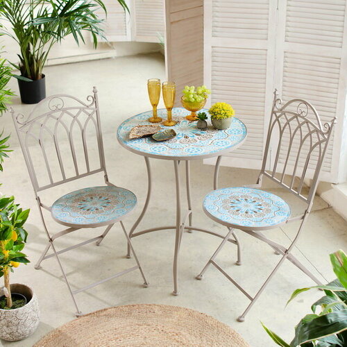 Kaemingk Комплект садовой мебели Лионель: 1 стол + 2 стула * комплект стульев монро зеленый зеленый металл
