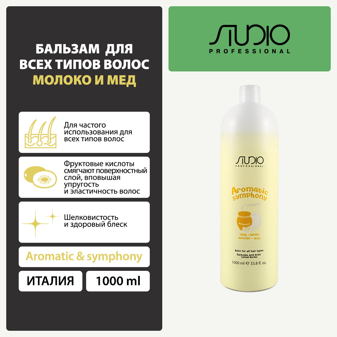Kapous Professional Бальзам для всех типов волос «Молоко и мёд», 1000 мл (Kapous Professional, ) - фото №1