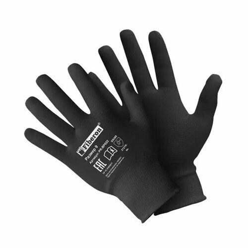 перчатки нитриловые fiberon размер 9 l Перчатки полиэстеровые Fiberon черные размер 9/L