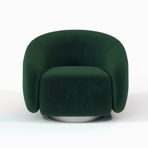 Кресло Kali. Цвет Темно-зеленый/цоколь Silver.