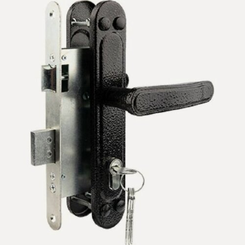 Изображение товара Замок врезной цилиндровый Зенит (замки) зенит с защёлкой в комплекте с ручкой ЗВ4-72.03 (медь), 4 кл.