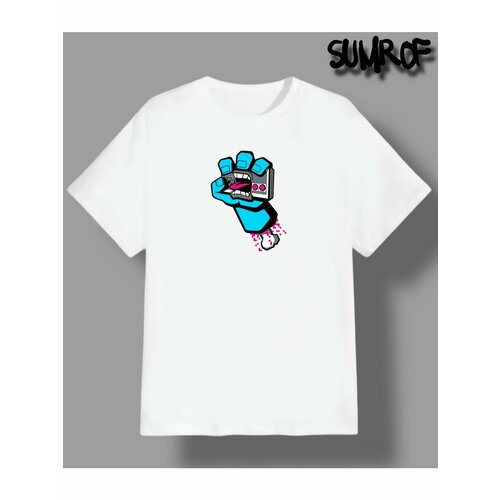Футболка Zerosell рука зомби джойстик, размер S, белый мужская футболка рука зомби в паутине s черный