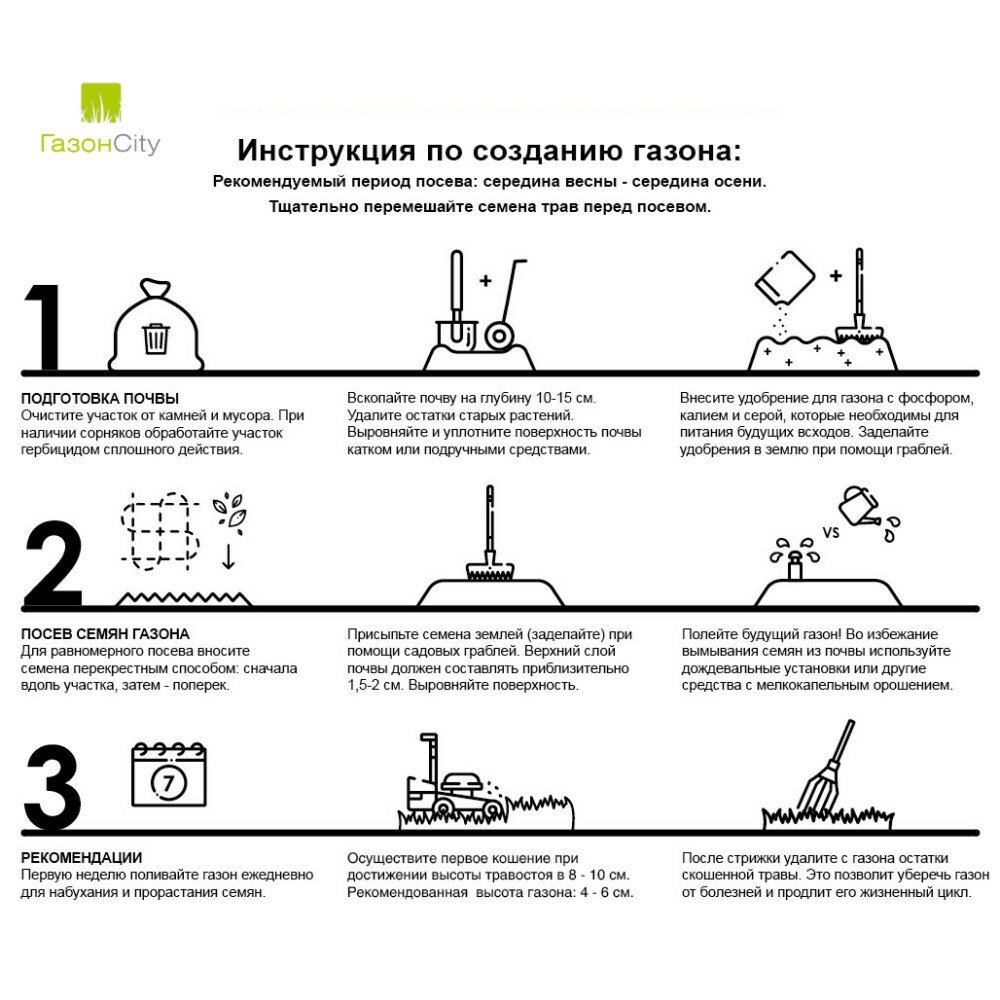 Семена газонной травы Газонcity Настоящий быстрый (0,3 кг)