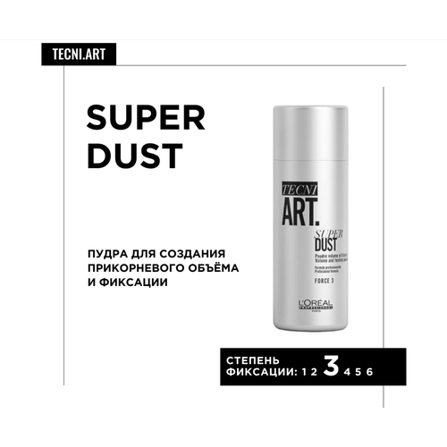 Пудра для волос для создания прикорневого объёма и фиксации фикс.3/6 Techi Art Super Dust 7 гр