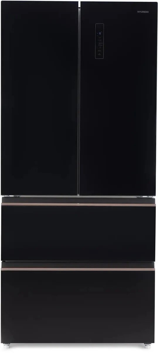 Холодильник Hyundai CM5544F 3-хкамерн. черное стекло