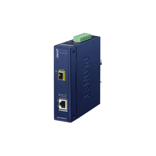 Медиа конвертер/ PLANET IGUP-805AT Industrial 1-Port 100/1000X SFP to 1-Port 10/100/1000T 802.3bt PoE++ Media Converte медиа конвертер planet igup 805at