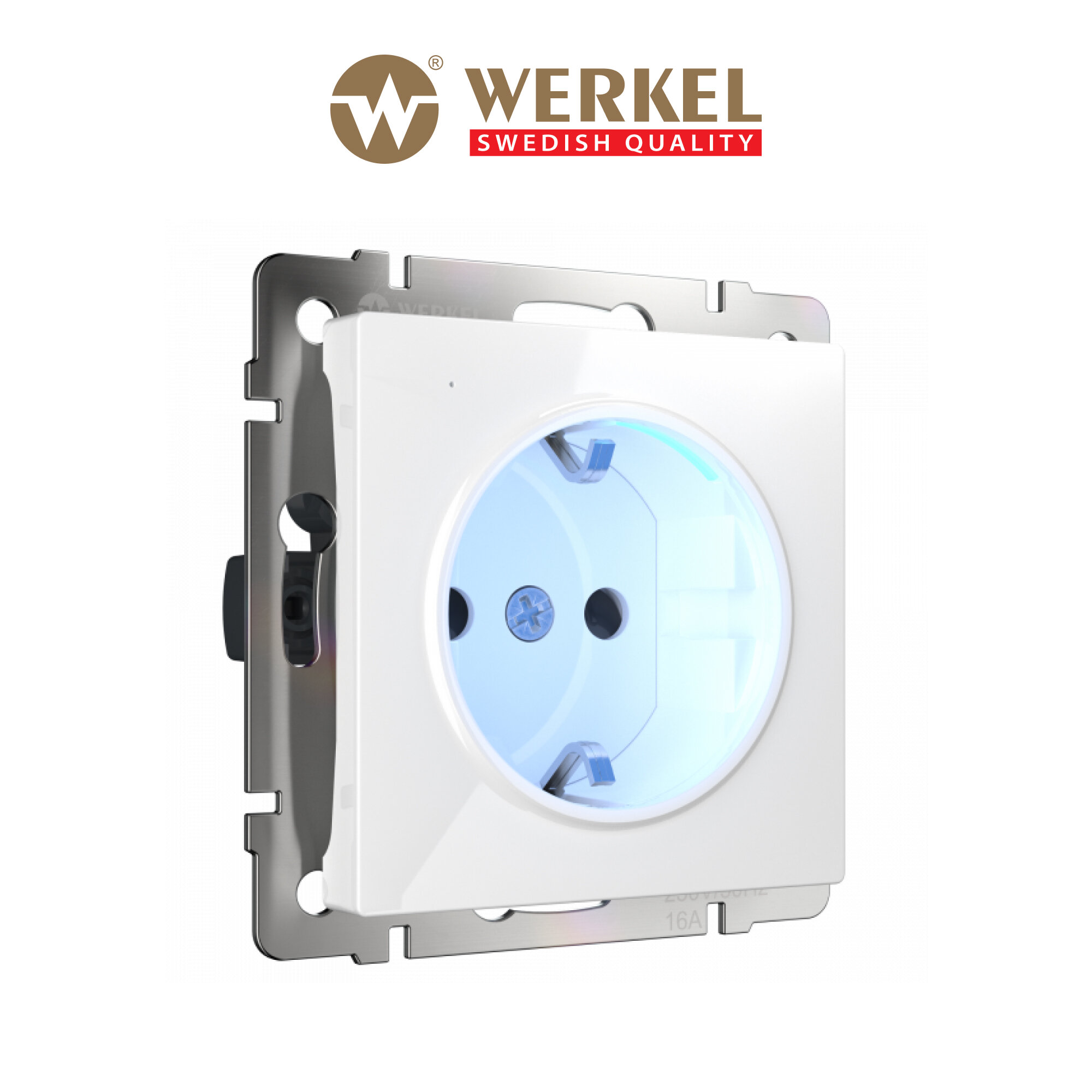 Розетка с подсветкой Werkel W1171401 белый IP20