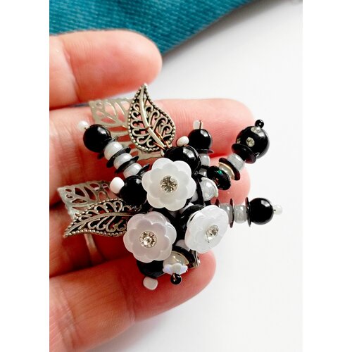 Брошь, голубой, желтый