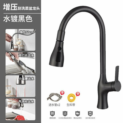 Смеситель для кухни с выдвижной лейкой one by one серый