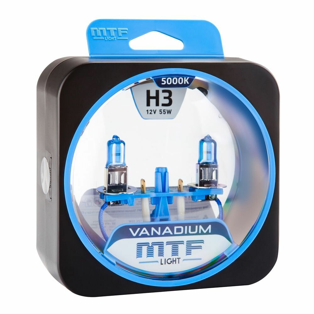 Галогенные автолампы MTF Light серия VANADIUM H3, 12V, 55W, комп.