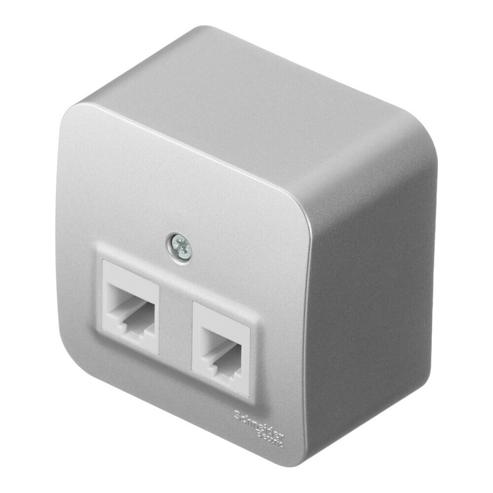 Розетка Schneider Electric BLNIA045113 2-ая ТЛФ/КОМП, RJ45+RJ11, кат.5E, изолир. пластина Шнайдер - фото №5
