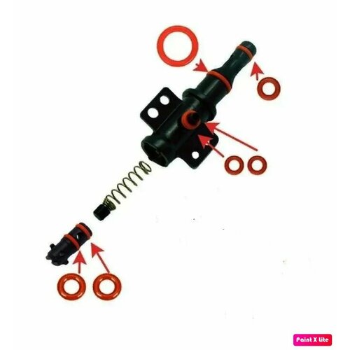 Ремкомплект уплотнителей штуцера подачи воды для кофемашин Saeco Philips 6 предметов цвет колец может быть черным 999₽