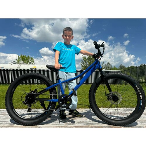 Велосипед фэтбайк Fatbike Time Try TT2747s 24 Рама 12 Спортивный Взрослый Детский Подростковый синий 22900₽
