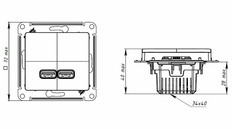 Glossa GSL000933 Розетка USB (2xUSB, под рамку, скрытая установка, молочная) Schneider Electric - фото №9