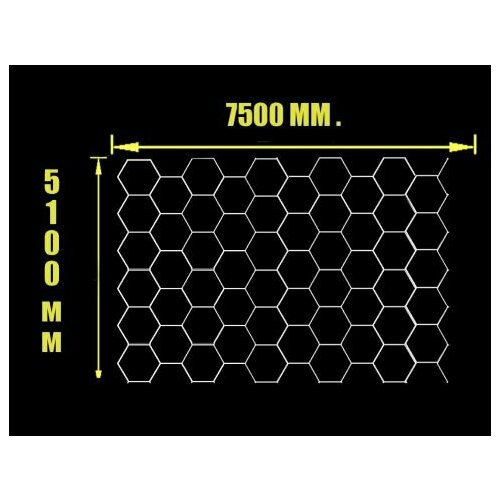 Комплект модульное освещение соты 7500 х 5100 мм. / KAEF.LIGHT / в детейлинг, автомойку / светильник в гараж/ сервис / СТО/ Освещение для коммерции, барбершопа, коммерческое освещение