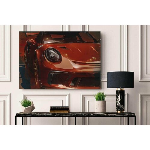 Картина Порше 911/Porsche 911 991.2 GT3 RS / портрет на холсте 30*40