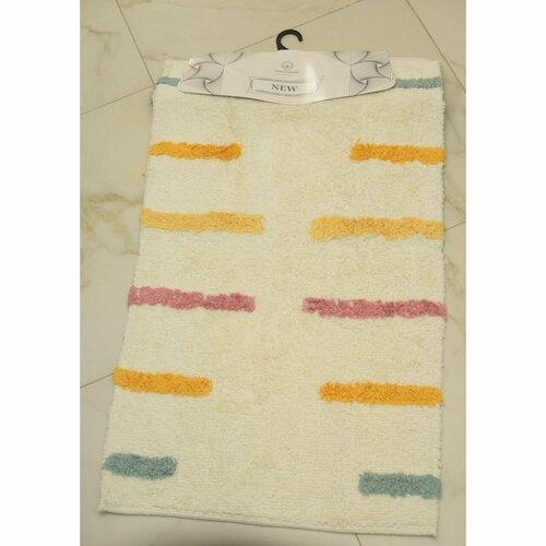 Набор ковриков New Tafting Renkli для ванной/спальни/универсальный Union Home,60х100см, 50х60 см, Хлопок, Разноцветный, Полоски, Прямоугольный