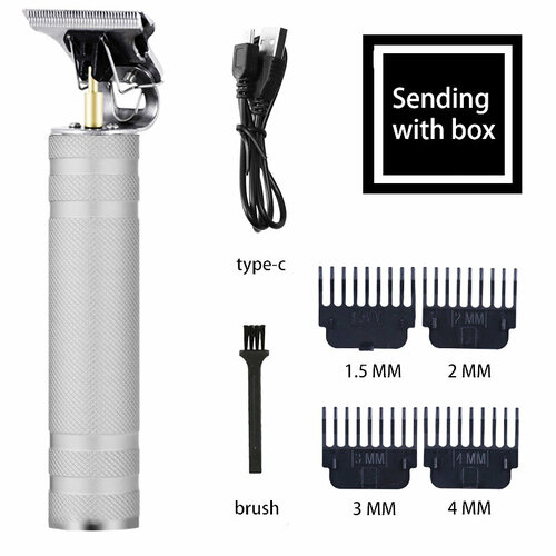 Электрическая машинка для стрижки волос с функцией прямой зарядки цвет серебряный комплект из 4-х аксессуаров 70000₽