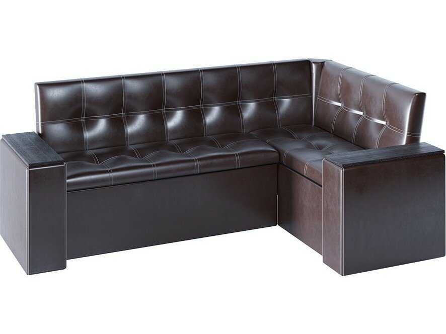 фото Остин Скамья угловая со спальным местом исп.2 (Венге Цаво/Кожзам коричневый)