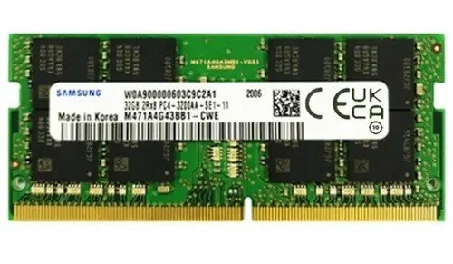 Оперативная память / DDR4 3200 32gb SODIMM Samsung ОЕМ / CL22 / M471A4G43BB1-CWE