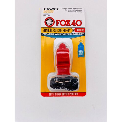 Свисток Fox 40 SONIC, спортивный, для футбола, длина 5 см, красный