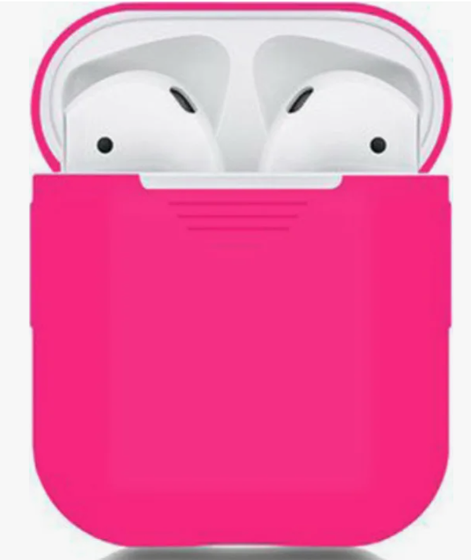 Силиконовый чехол для наушников AirPods 2 (розовый)