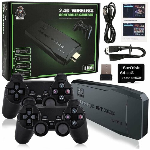 Игровая приставка 15000 игр портативная игроваяБеспроводная приставка Game Stick Lite 64gb 1988₽