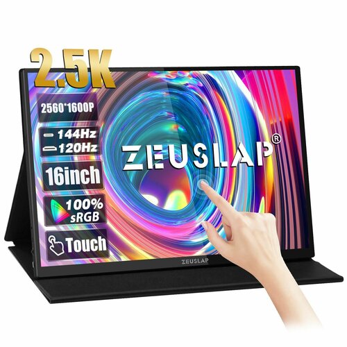 ZEUSLAP 16 25K 144hz сенсорный экран портативный монитор 25601600 100sRGB 500Cdm туристический дисплей для ноутбука компьютера Steam Deck PS5 Switch Xbox 1890000₽