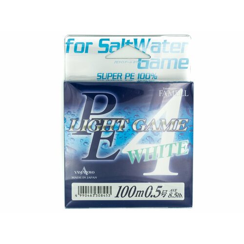 Плетеный шнур YAMATOYO PE LIGHT GAME WHITE, #0.5, 100 м, белый