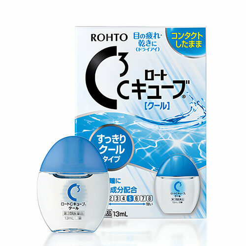 ROHTO C3 Cool Японские капли для глаз при ношении линз освежающие 13 мл 821₽