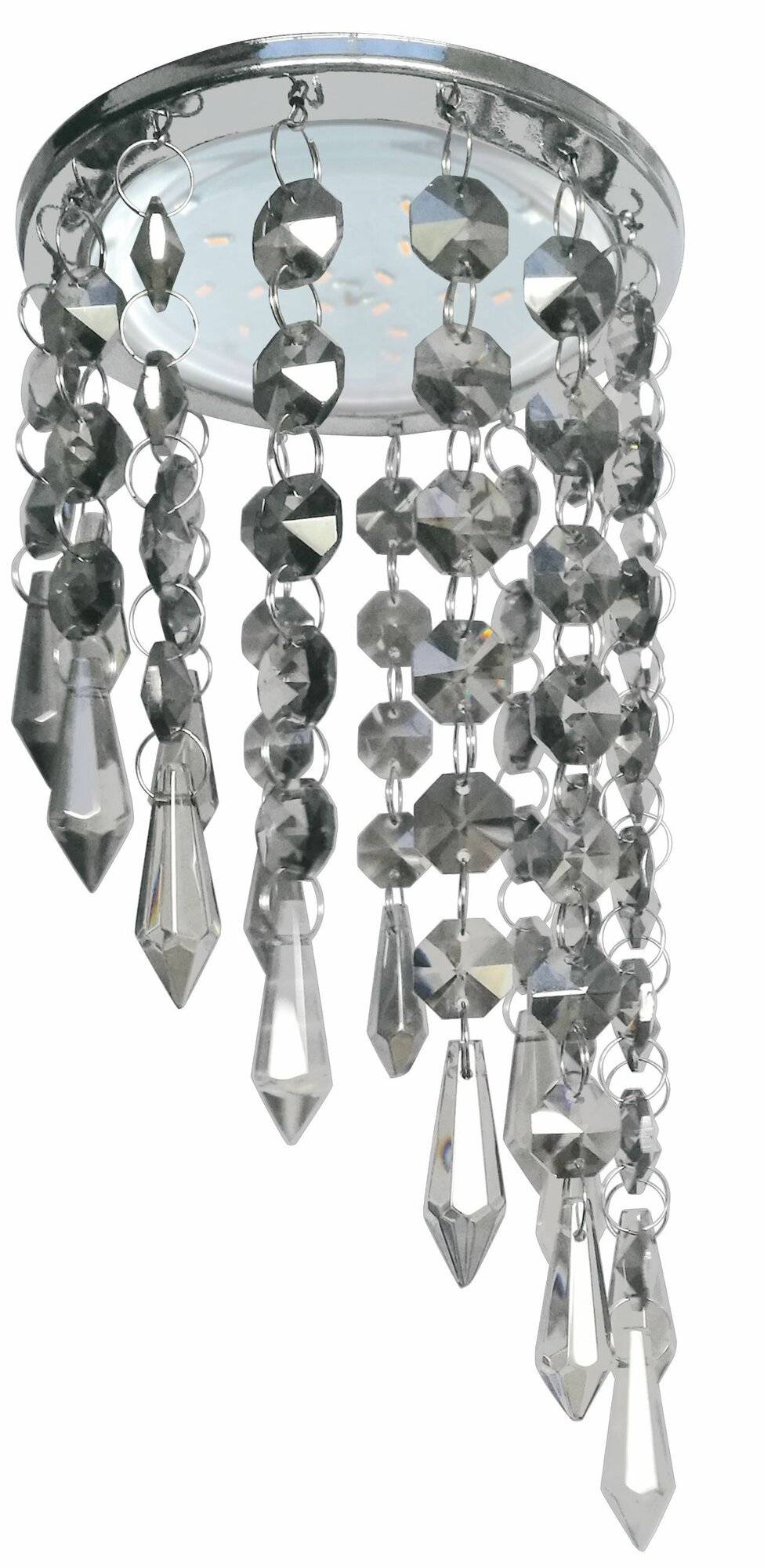 Ecola Светильник встраиваемый GX53 H4 5343 Glass Круг с продолговатыми хруст. на подвесе 